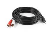 3.5mm Stereo Male to 2RCA Male Y Splitter Audio Adapter Cable Lead 5M 16.4Ft