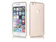 PU Leather Ultra thin Hard Back Case Cover Gold Tone for Apple iPhone 6 Plus