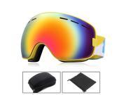 O show Ski Goggles Anti fog UV400 Revo Double Lens Adult Snowboard Glass Yellow