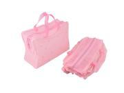 Flowers Print Zipper Bathing Shower Makeup Cosmetic Bags Pouch Case 5pcs Pink