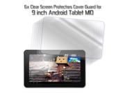 6x Clear LCD Screen Protector Cover Film Guard Shield for 9