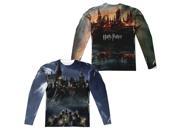 Harry Potter Hogwarts (Front/Back Print) Mens Long Sleeve Sublimation Shirt