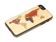 CARVED World Map Inlay Wood iPhone 5 5S Clear Case