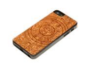 CARVED Aztec Calendar Cherry Wood iPhone 5 5S Clear Case