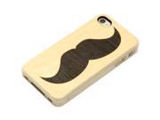 CARVED Handlebar Mustache Inlay Wood iPhone 4 Clear Case