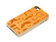CARVED Mustache Montage Cherry Wood iPhone 4 Clear Case