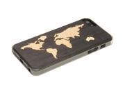 CARVED Ebony World Map Inlay Wood iPhone 5 5S Clear Case