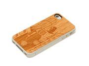 CARVED Robot Doom Cherry Wood iPhone 4 4S Clear Case