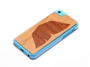 CARVED Walrus Mustache Inlaid Wood iPhone 5c Clear Case