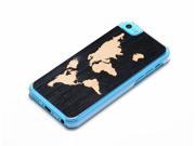 CARVED Ebony World Map Inlaid Wood iPhone 5c Clear Case