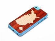 CARVED USA Map Wood iPhone 5c Clear Case