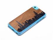 CARVED Chicago Skyline Inlaid Wood iPhone 5c Clear Case