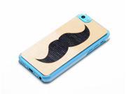 CARVED Handlebar Mustache Inlaid Wood iPhone 5c Clear Case