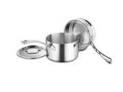 Cuisinart FCT1113 18 French Classic Tri Ply Stainless 3 Piece Saucepan and Double Boiler Set Stainless steel