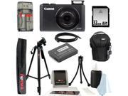 Canon PowerShot S110 12.1 MP Digital Camera with 5x Optical Image Stabilized Zoom (Black) + 50-Inch Tripod + 32GB Card + Accessory Kit