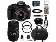 Canon t5 EOS Rebel T5 DSLR Camera with EF-S 18-55mm IS II Lens + Sigma 70-300mm f/4-5.6 DG Macro Telephoto Zoom Lens EOS AF + 64GB Memory Card + High Speed Card