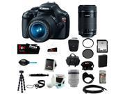 Canon t3 Canon EOS Rebel T3 12.2MP DSLR Camera & 18-55MM IS II Lens Black + Canon EF-S 55-250mm f/4-5.6 IS STM Lens + 32GB SD HC Memory Card + (2) Tiffen 58mm U