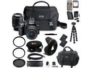 Nikon D3200 w/ 18-55mm and 55-200mm non-VR Lenses (Black) and Gadget Bag and 64GB Deluxe Accessory Kit