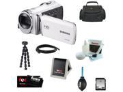 Samsung HMX-F90 5MP 1280x720 30p HD Camcorder in White + 32GB Best Camcorder Accessory Kit