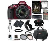 Nikon D5200 24.1 MP CMOS Digital SLR Camera (Red) with 18-55mm f/3.5-5.6G AF-S DX VR Lens and 64GB Deluxe Accessory Kit plus Adobe Photoshop Lightroom 5
