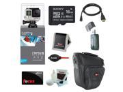 GoPro HERO4 SILVER Edition Waterproof Housing Sony 16GB micro SD Class 10 Multi Card Reader Micro HDMI Cable Accessory Bundle
