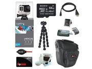 GoPro HERO4 SILVER Edition Waterproof Housing Sony 64GB micro SD Class 10 Multi Card Reader Micro HDMI Cable Accessory Bundle
