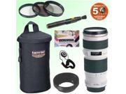 Canon EF 70 200mm f 4L USM Telephoto Zoom Lens Deluxe Accessory Kit w 5 Year Extended Warranty