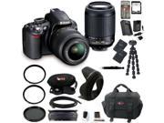 Nikon D3100 dx-format Digital SLR Outfit w/ 18-55 VR & 55-200mm Dx VR Zoom Lenses and 64GB Deluxe Accessory Kit