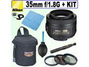 Nikon 35mm F/1.8G AF-S DX Nikkor Lens + Deluxe Accessory Kit