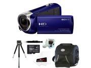 Sony HDR-CX240 Full HD Handycam Camcorder (Blue) with 8GB Deluxe Accessory Kit