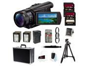 Sony FDR-AX100/B FDRAX100 AX100 4K Ultra HD Camcorder (Black) + Sony 64GB + Best HD Camcorder Kit