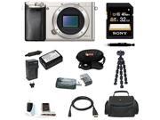 Sony a6000 Alpha A6000 Mirrorless Digital Camera Body Silver with 32GB Deluxe Accessory Kit