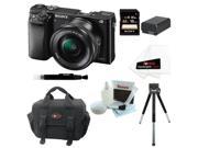 Sony a6000 Alpha a6000 ILCE 6000L B 24.3 Interchangeable Lens Camera with 16 50mm Power Zoom Lens Sony 16GB SDHC Card Camera Bag Accessory Kit
