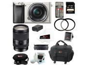 Sony a6000 Alpha a6000 ILCE 6000 B Interchangeable Lens Camera Silver with 16 50mm and 18 200mm Lens Bundle and 32GB Deluxe Accessory Kit