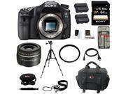 Sony a77 A77II Digital SLR Camera Body Only with Sony SAL30M28 30mm f 2.8 Lens for Alpha Digital SLR Cameras and 64GB Deluxe Accessory Kit