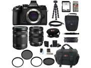 Olympus OM-D E-M1 Compact System Camera (Body) with 40-150 and 12-40mm Lens Bundle plus 64GB Deluxe Accessory Kit