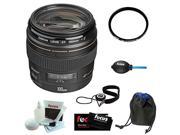 Canon EF 100mm f 2 USM Telephoto Lens for Canon SLR Cameras with Lens Pouch and Deluxe Accessory Kit