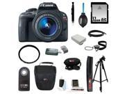 Canon SL1 EOS Rebel SL1 Digital SLR with EF S 18 55mm IS STM and 32GB Deluxe Accessory Kit
