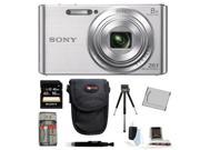 Sony DSCW830 DSCW830 W830 20.1 Digital Camera with 2.7 Inch LCD Silver 16GB Bundle