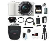 Sony a5100 Alpha a5100 ILCE5100L W with 16 50mm Lens 24MP Mirrorless Interchangeable Lens Digital Camera White 32GB Bundle