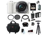 Sony a5100 Alpha a5100 ILCE5100L W with 16 50mm Lens 24MP Mirrorless Interchangeable Lens Digital Camera White 64GB Bundle