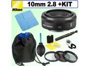 Nikon 1 Nikkor 10mm F2.8 Lens Black   Deluxe Accessory Kit