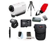 Sony HDR AZ1 POV HD Camcorder White with Live View Remote Watch and 16GB Deluxe Accessory Kit