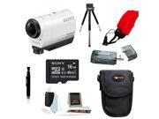 Sony HDR AZ1 Action Cam Mini White with 16GB Deluxe Accessory Kit