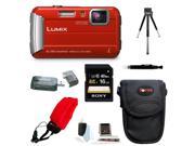 Panasonic Lumix DMC TS30 Digital Camera Red with Deluxe Accessory Bundle