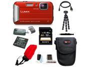 Panasonic Lumix DMC TS30 Digital Camera Red with 32GB Accessory Bundle