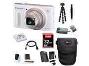 CANON SX610 Canon PowerShot SX610 IS Digital Camera HS Digital Camera White with 32GB Deluxe Accessory Bundle