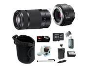 Sony Alpha ILCE QX1 B with SEL55210B Smartphone Attachable Interchangeable Lens Style Camera 32GB Bundle