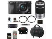 Sony a6000 Sony Alpha A6000 Mirrorless Digital Camera Black with 16 50mm and 55 210mm Lenses and 32GB SDHC Accessory Bundle