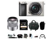 Sony a6000 Sony Alpha a6000 24.3 Megapixel Mirrorless Digital Camera with Sony 50mm Lens and Sony 32GB SDHC Accessory Bundle Silver
